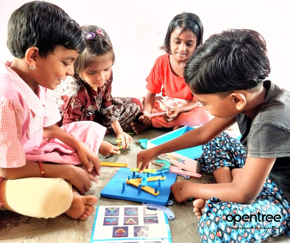 A group of children playing.