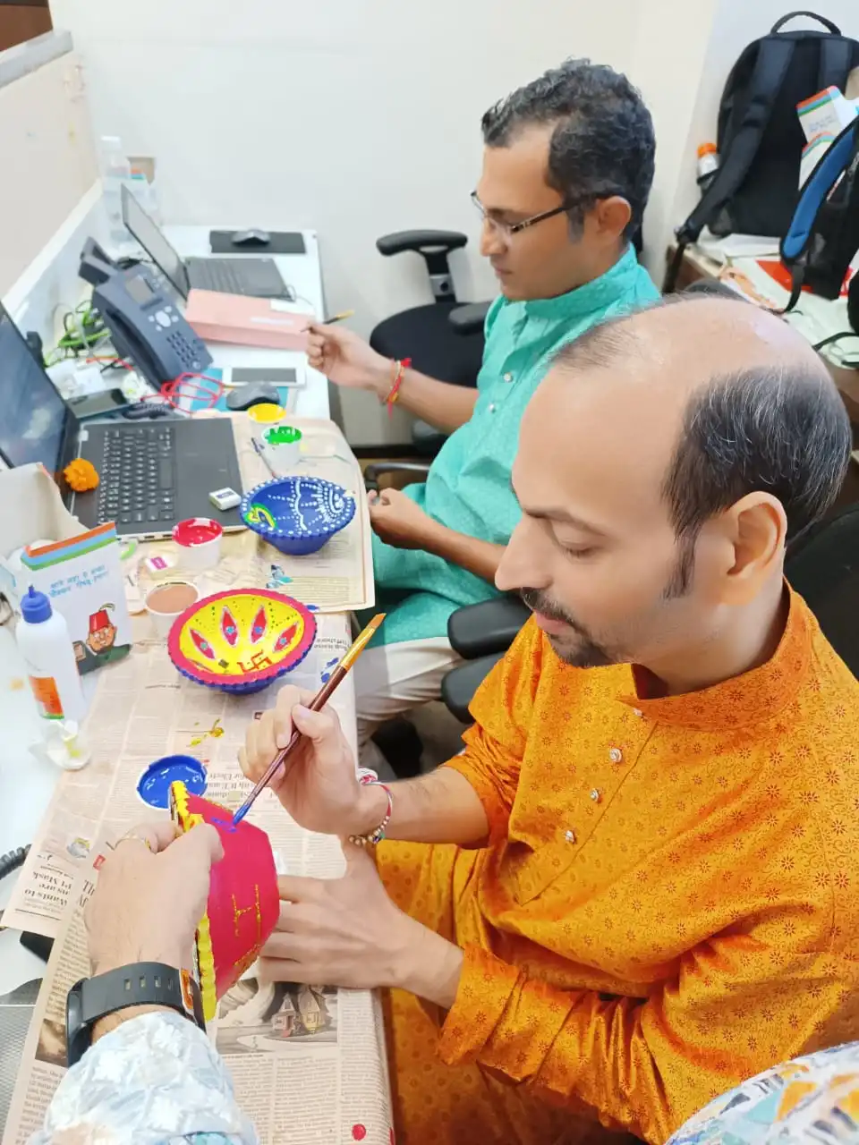 Diya painting at Alchemy for Diwali.