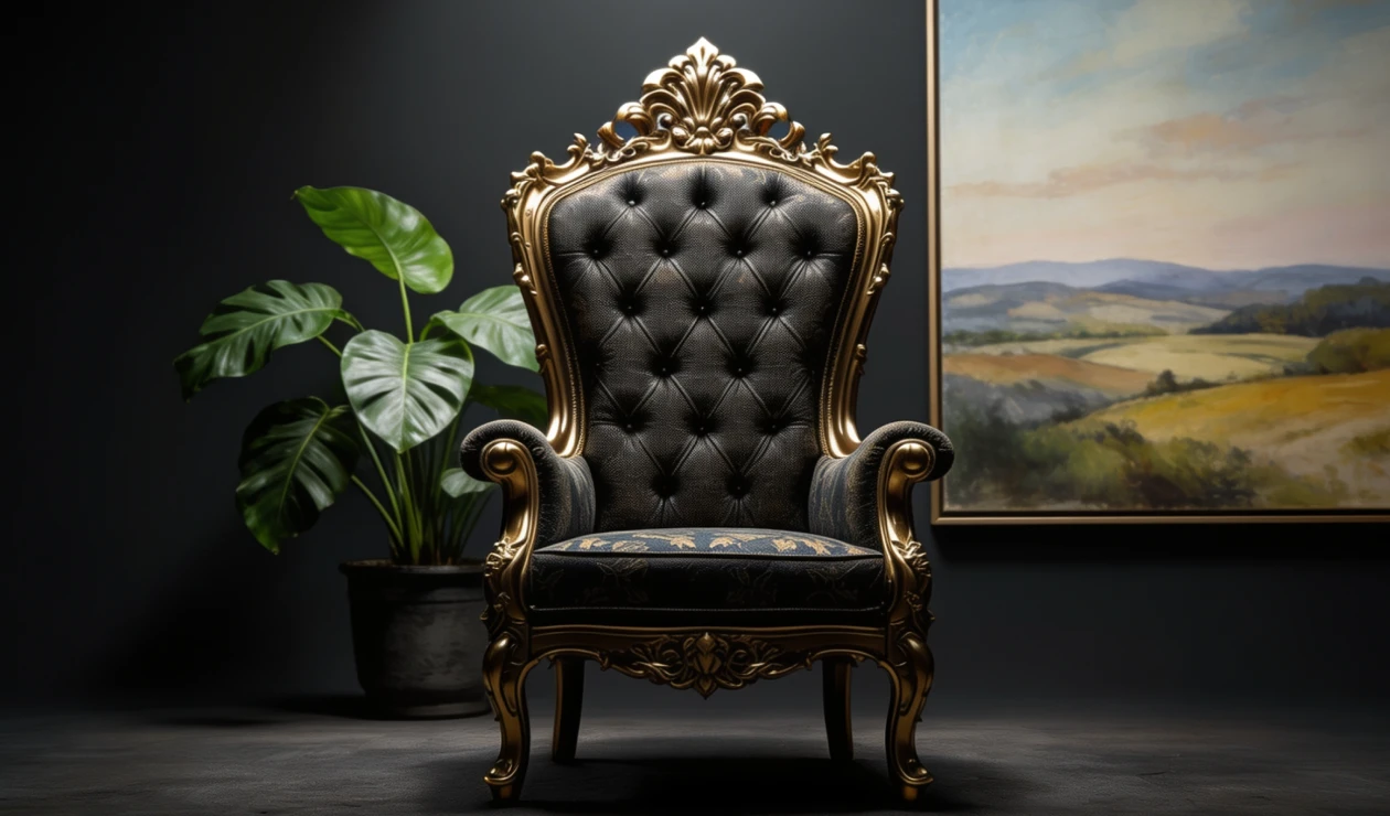 Details image depicting a throne.