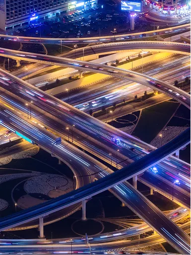 Listing image depicting an aerial view of multiple roads and bridges.
