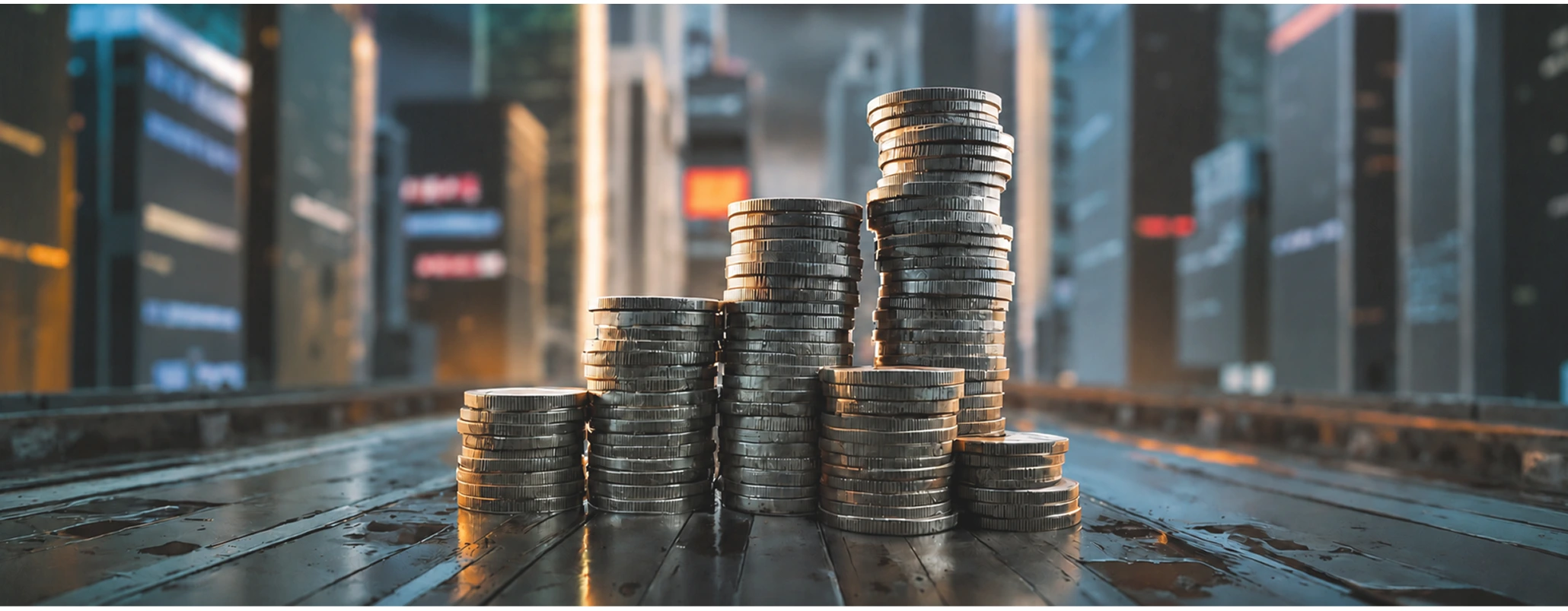 Cover image depicting stacks of coins.