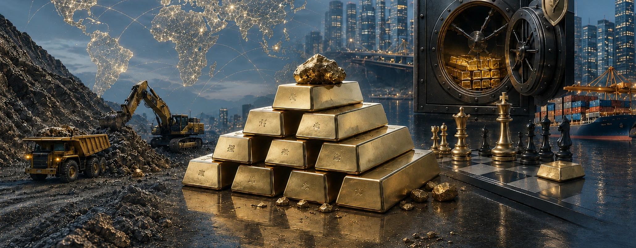 Cover image depicting gold bars stacked in a pyramid.